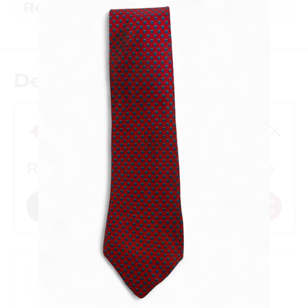 Men's Red Patterned Silk Tie